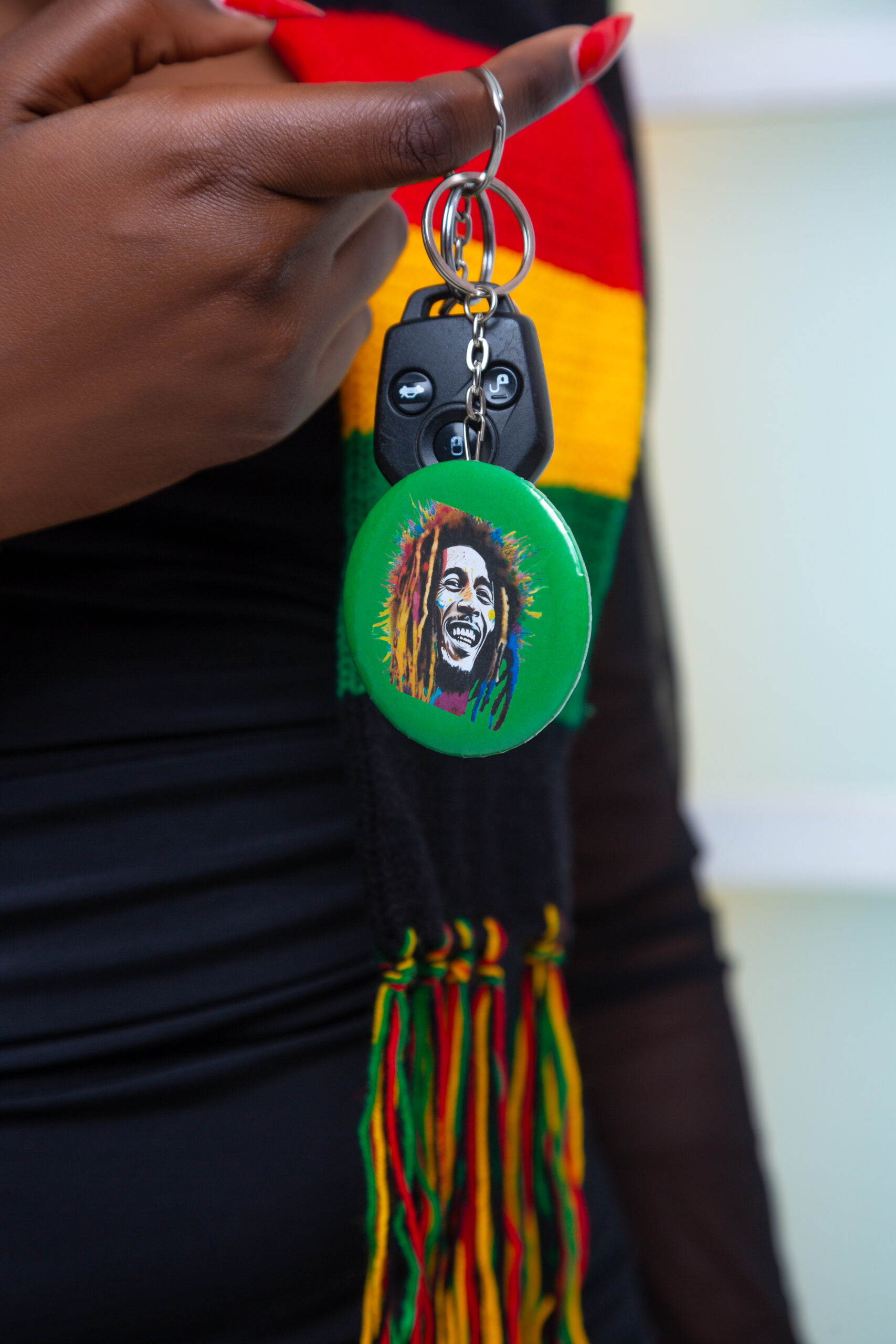 Bob Marley Rasta Keychain & Scarf Set