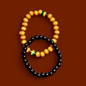 Wooden/Black Beaded shanga